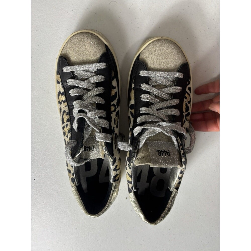 P448 Womens Leopard Print Lace Up Low Top You Can Surf Later Sneakers 37 - Picture 14 of 14